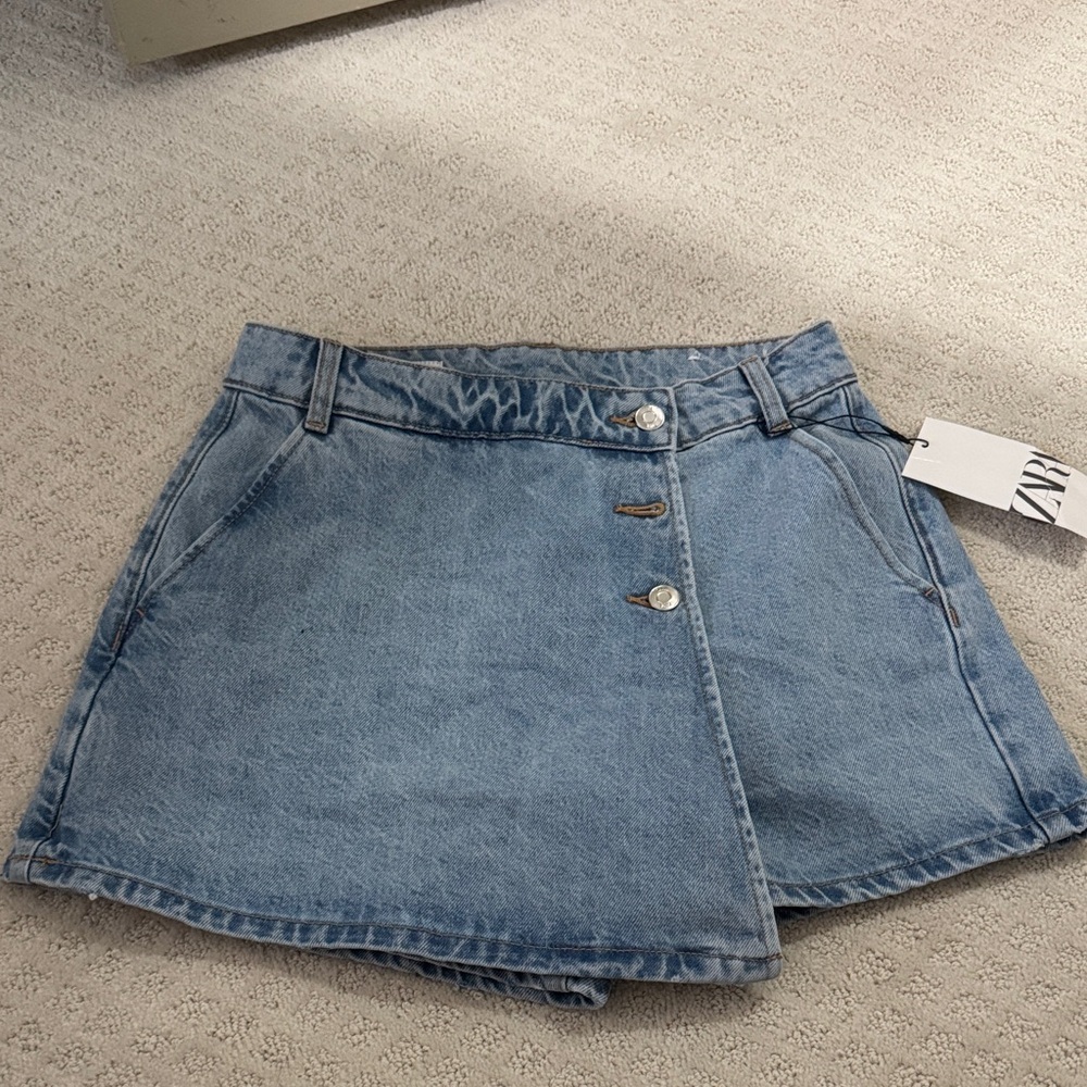 Denim Wrap Skort